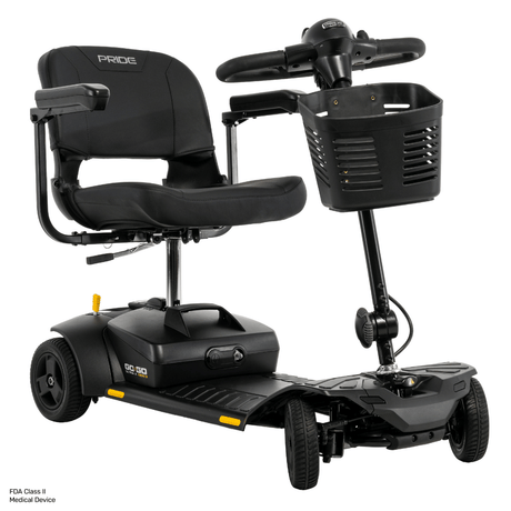 Pride Go Go® Ultra X Gen 3 4-Wheel Mobility Scooter In black Color -  Angled View