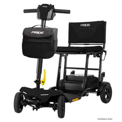 Black Color  Pride Go Go® Super Portable Mobility Scooter -  Angled View