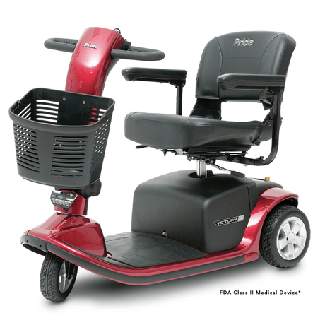 Pride Victory® 9 Disassembling Portable 3-Wheel Scooter - Angled View 