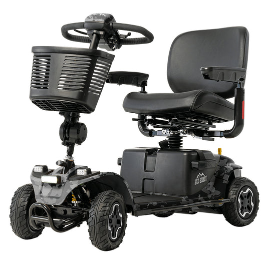Black Camo Color Pride Baja® Bandit All Terrain Mobility Scooter - Angled View