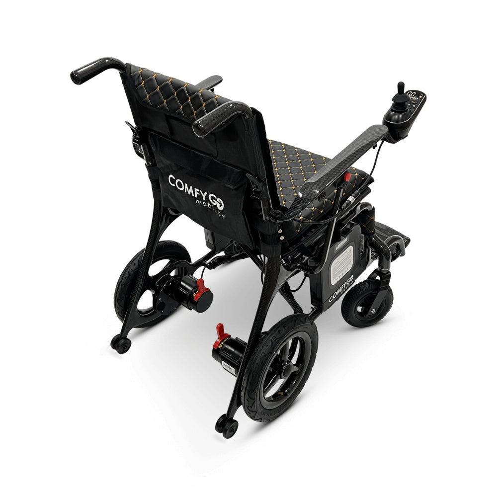 Black Textile ComfyGO Phoenix Carbon Fiber Lightweight Electric Wheelchair - Top View