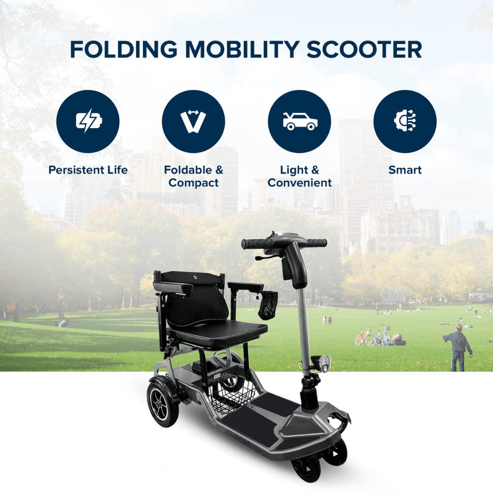 ZiiLIF R3b Ultra Lightweight Folding Mobility Scooter – Airline Approved Travel Scooter