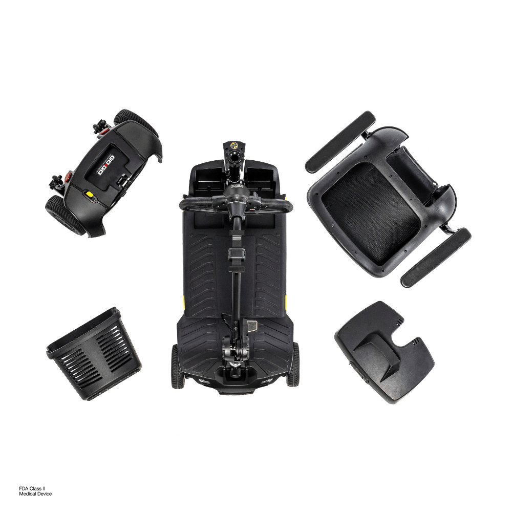 Pride Go Go Elite Traveller® Gen 3 Platinum Mobility Scooter in Black Color -  Disassembled parts