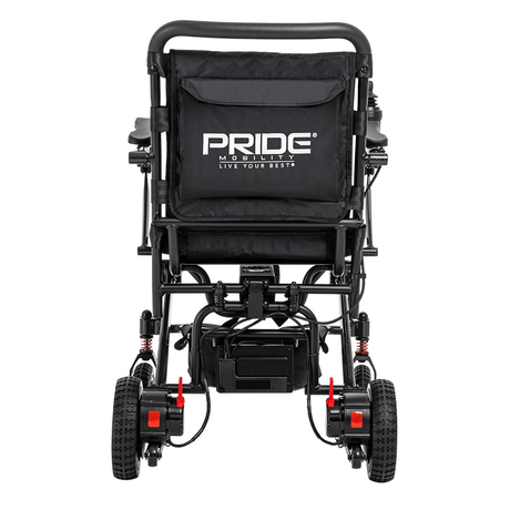 Black Frame Pride Jazzy Carbon Lightweight Power Wheelchair - Back View