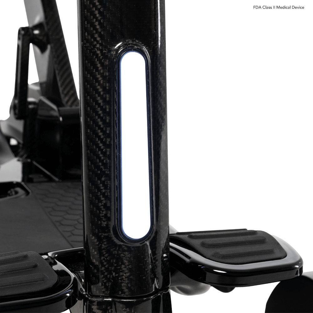 Pride Go Go® Carbon Quick Fold Scooter Close-up View of the Front Light