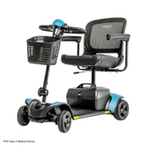  Robins Egg Blue Accent Pride Go Go Elite Traveller® 2 Mobility Scooter -  Angled View