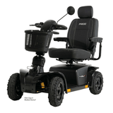Black Color Pride Pursuit 2 Outdoor Mobility Scooter - Angled View