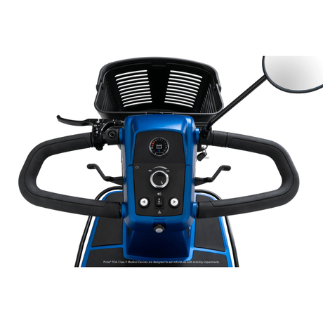 Ocean Blue  Color Pride Maxima 3-Wheel Mobility Scooter - Closeup View of the Control Panel