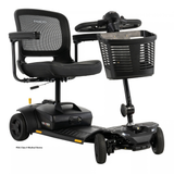 Pride Go Go Elite Traveller® Gen 3 4-Wheel Mobility Scooter in Black Color - Angled View