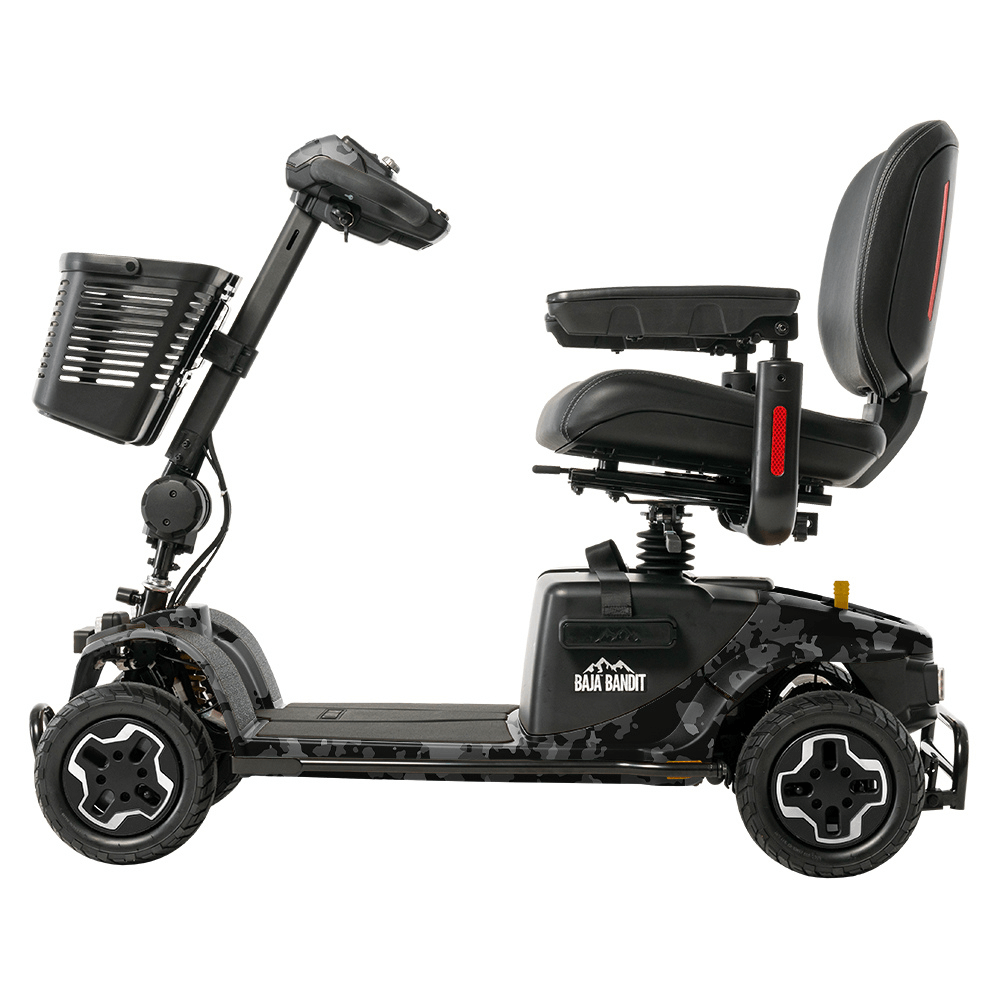 Black Camo Color Pride Baja® Bandit All Terrain Mobility Scooter - Side View