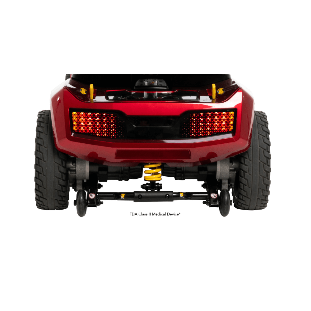 Candy Apple Red Color Pride Zero Turn 10 Mobility Scooter - Rear View