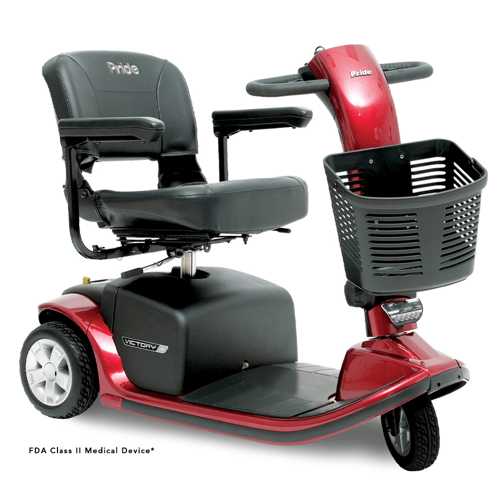 Pride Victory® 9 Disassembling Portable 3-Wheel Scooter - Angled View 
