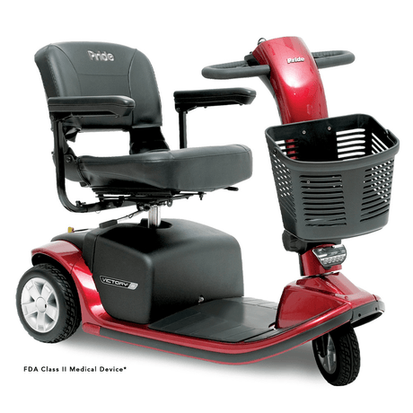 Pride Victory® 9 Disassembling Portable 3-Wheel Scooter - Angled View 