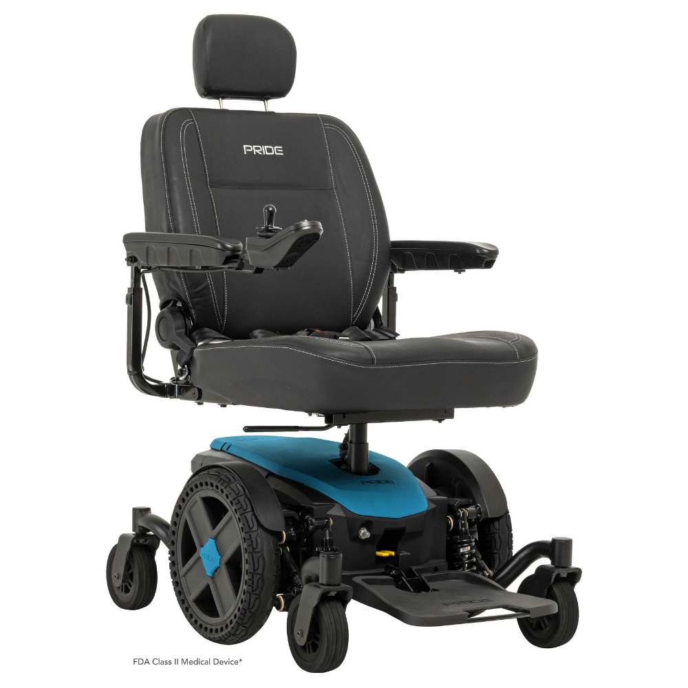 Iceberg Blue Color Pride Jazzy® EVO 614HD Heavy Duty Powerchair - Angled View