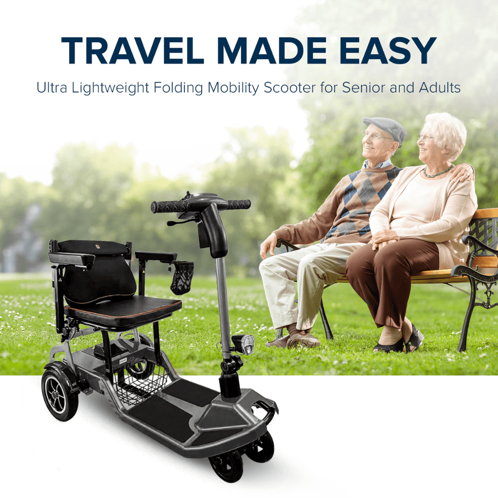 ZiiLIF R3b Ultra Lightweight Folding Mobility Scooter – Airline Approved Travel Scooter