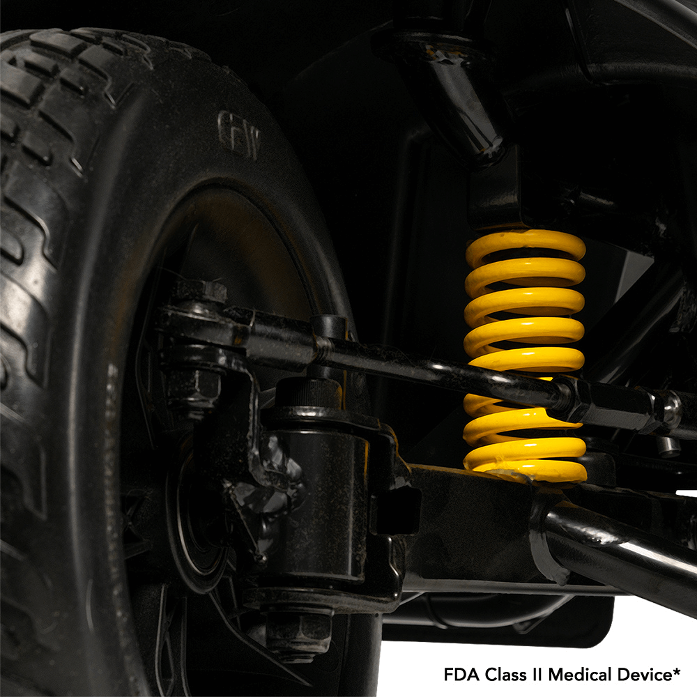  Pride Victory® Platinum 4 Wheel Mobility - Closeup View of the Suspension