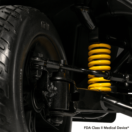  Pride Victory® Platinum 4 Wheel Mobility - Closeup View of the Suspension