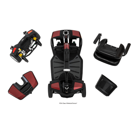 Red Color Pride Go Go® Endurance Li Mobility Scooter Assembly Parts