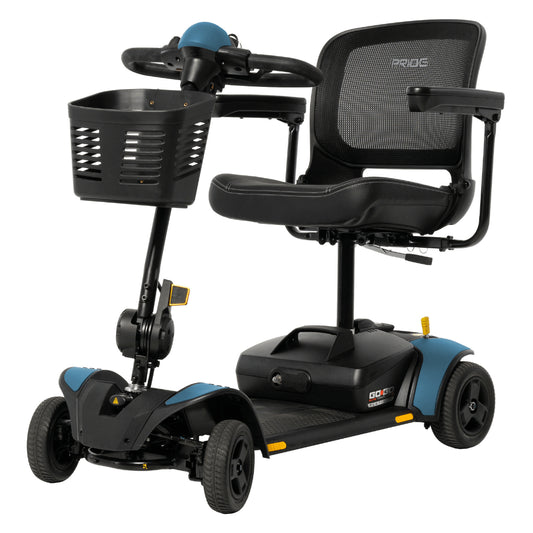 Robins Blue Egg Accent Pride Go Go Elite Traveller®2 Platinum 4-wheel - Angled View