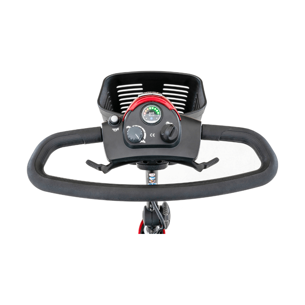 Blue Pride Go Go Elite Traveller® 3-Wheel Scooter 18AH Battery - Close-up View of the Control Panel 
