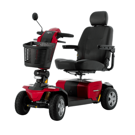 Candy Apple Red Color Pride Victory® LX Sport Outdoor Mobility Scooter - Angled View