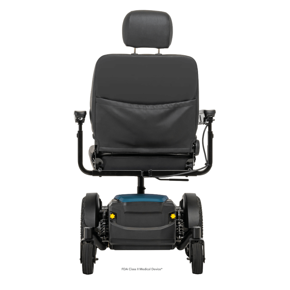 Iceberg Blue Color Pride Jazzy® EVO 614HD Heavy Duty Powerchair - Rear View