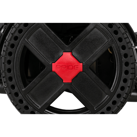Pride Jazzy® EVO 614 Active-Trac Suspension Powerchair - Closeup view of the Wheels
