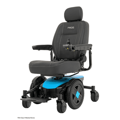 Robin's Egg Color Pride Jazzy® EVO 613 Narrow Powerchair - Angled View