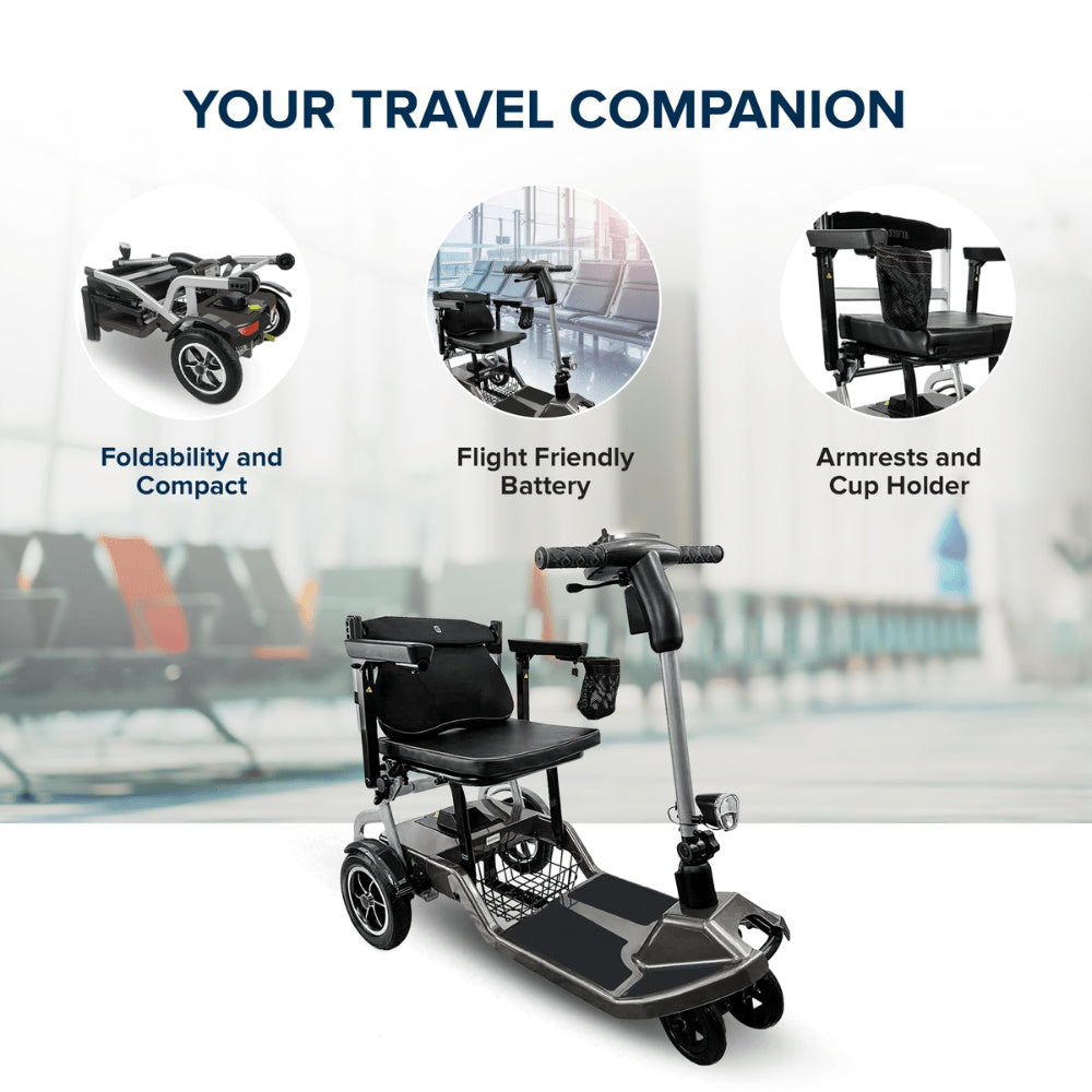 ZiiLIF R3b Ultra Lightweight Folding Mobility Scooter – Airline Approved Travel Scooter