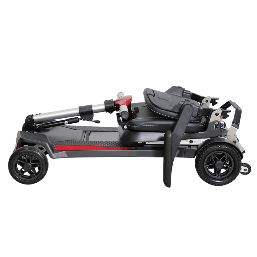 Enhance Mobility MobiFree Folding Mobility Scooter in Red Color - Folded