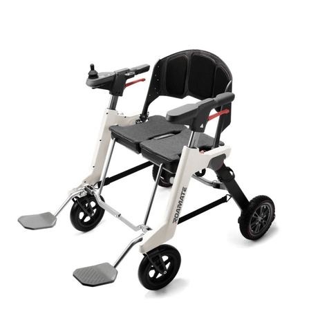 Enhance Mobility Roamate 3-in-1 Power Rollator in white color - Angled View