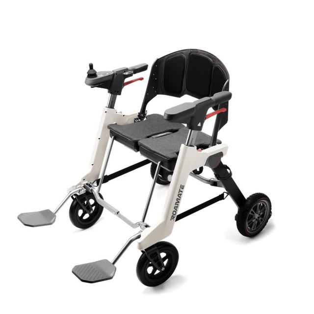 Enhance Mobility Roamate 3-in-1 Power Rollator in white color - Angled View
