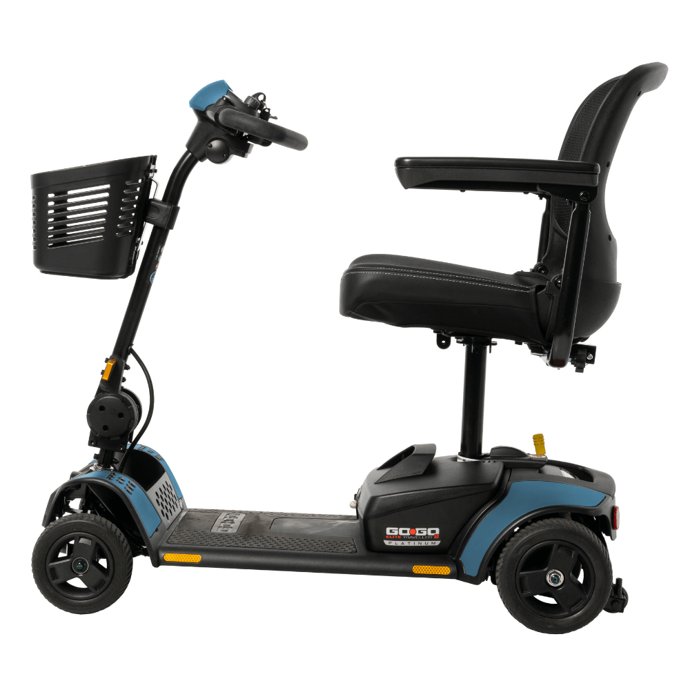 Robins Blue Egg Accent Pride Go Go Elite Traveller®2 Platinum 4-wheel - Side View