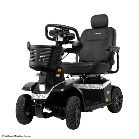 White Camo Color Pride PX4 All Terrain Mobility Scooter - Angled View