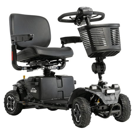 Black Camo Color Pride Baja® Bandit All Terrain Mobility Scooter - Angled View