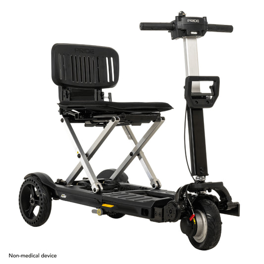 Black Color Pride i-Go™ Lightweight Folding Travel Scooter - Angled View