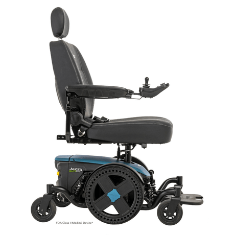 Iceberg Blue Color Pride Jazzy® EVO 614HD Heavy Duty Powerchair - Side View