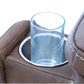 A Close-up View of a Glass in Cup Holder of Pride Mobility VivaLift Ultra PLR-4955 Power Lift Chair