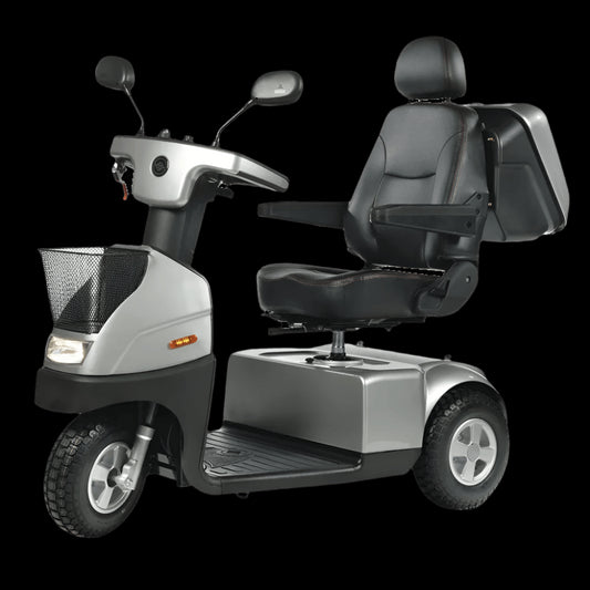 AFIKIM Afiscooter C3 Mid-Size Mobility Scooter Silver Angled View