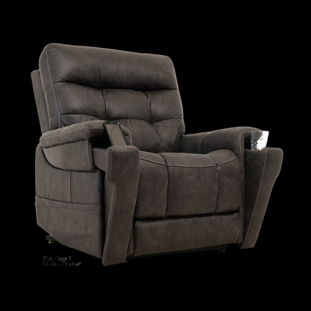 Badlands Steel Petite VivaLift Radiance Power Lift Chair PLR-3955 With a Mobile Phone in the Armrest Pocket