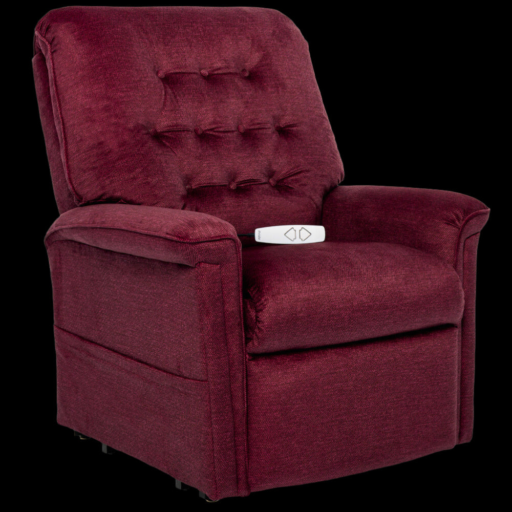 Black Cherry Pride Mobility Heritage LC-358 Lift Chair Angled Front View