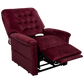 Black Cherry Pride Mobility Heritage LC-358 Lift Chair with Extended Footrest Angled View