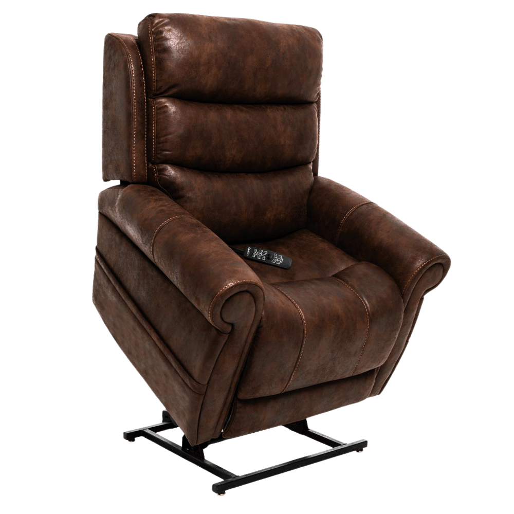 Partially Lifted Astro Brown Pride Mobility VivaLift Tranquil 2 PLR-935 Lift Chair