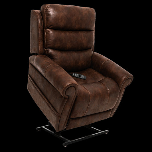 Partially Lifted Astro Brown Pride Mobility VivaLift Tranquil 2 PLR-935 Lift Chair