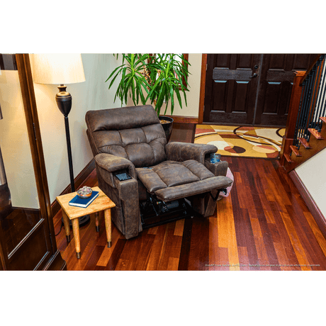 Canyon Silt VivaLift Radiance Power Lift Chair PLR-3955 with Extended Footrest in a Cozy Room