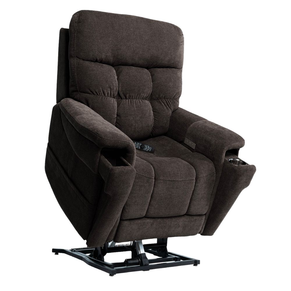 Partially Lifted Charcoal Color Pride Mobility VivaLift Ultra PLR-4955 Power Lift Chair
