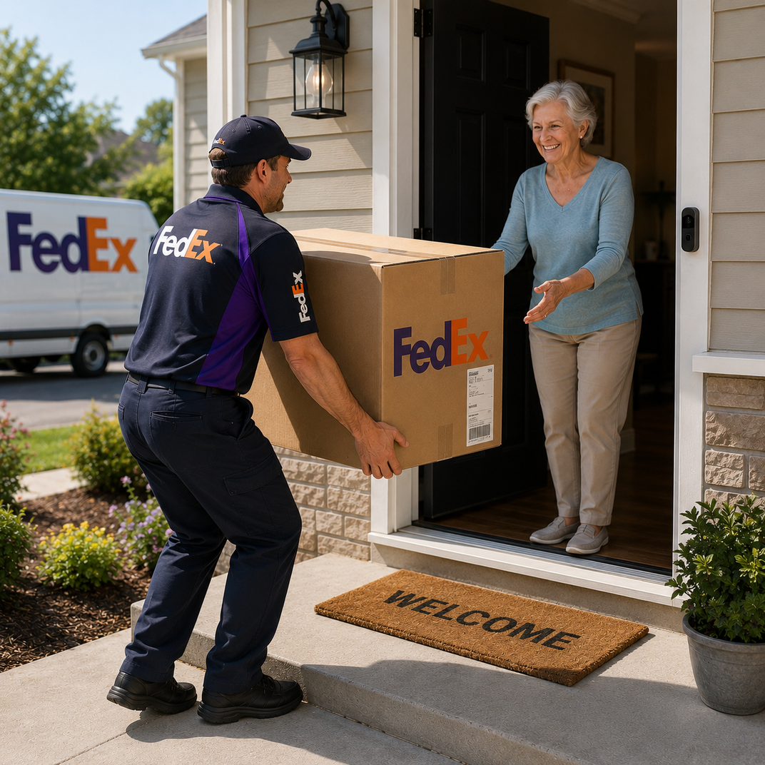 Mobility equipment being delivered to a customer's home