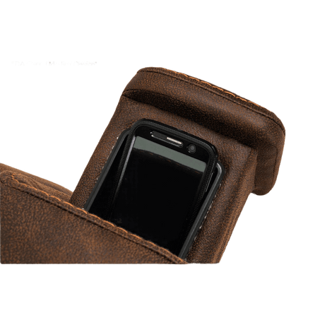 Close-Up View of a Mobile Phone in the Armrest Pocket of Vivalift Radiance Power Lift Chair PLR-3955
