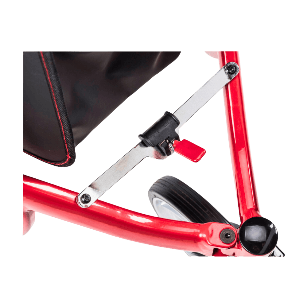 Close-Up View of Drive Medical Nitro Duet Rollator and Transport Chair Wheel Support Mechanism