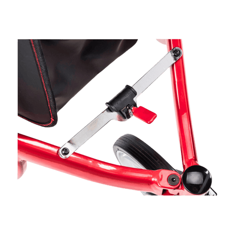 Close-Up View of Drive Medical Nitro Duet Rollator and Transport Chair Wheel Support Mechanism